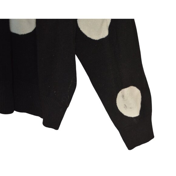 Tahari Black White Polka Dot Sweater XL Crewneck Long Sleeve - Picture 3 of 3